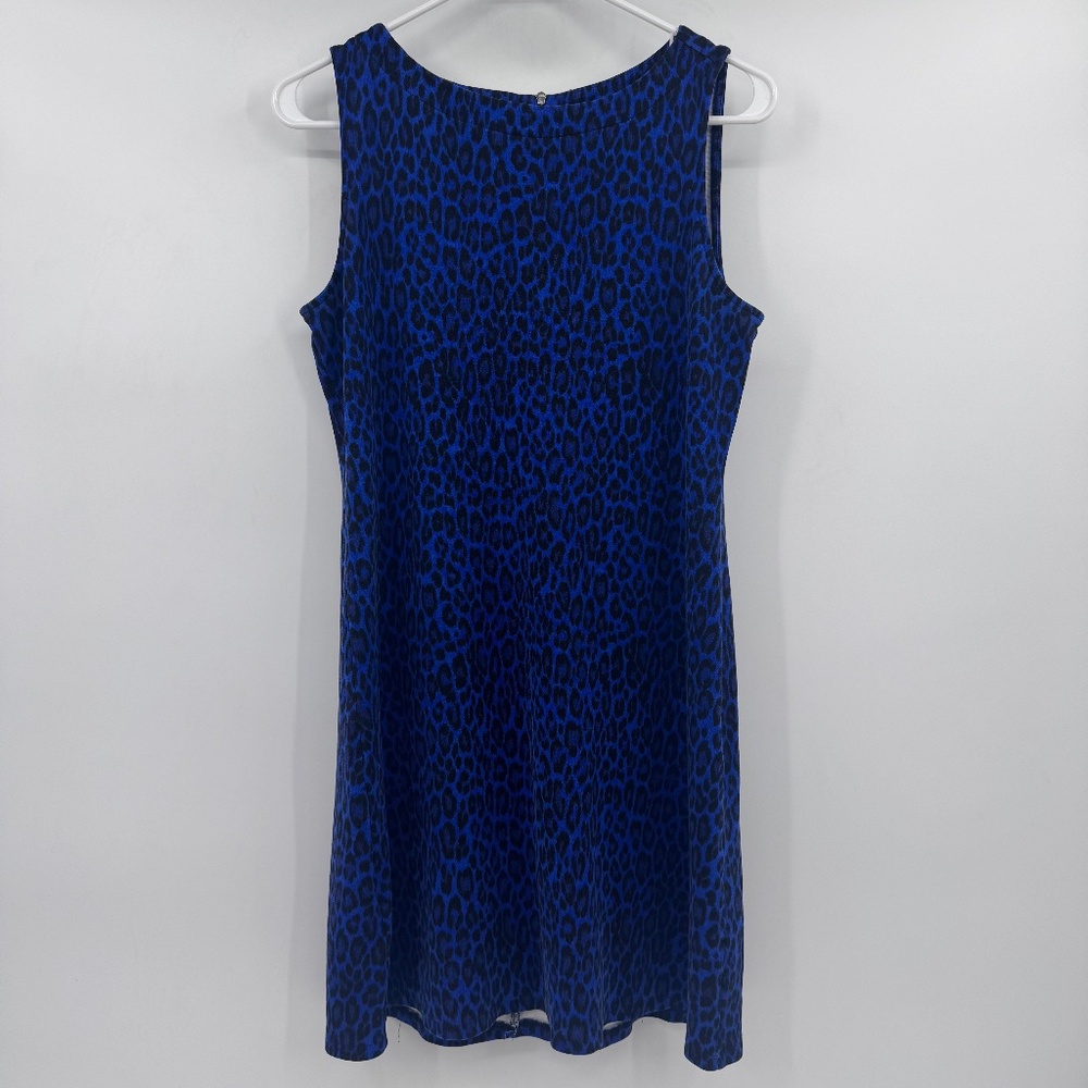 Tommy Bahama Dress Women Medium Blue Animal Print Sleeveless Stretch Short